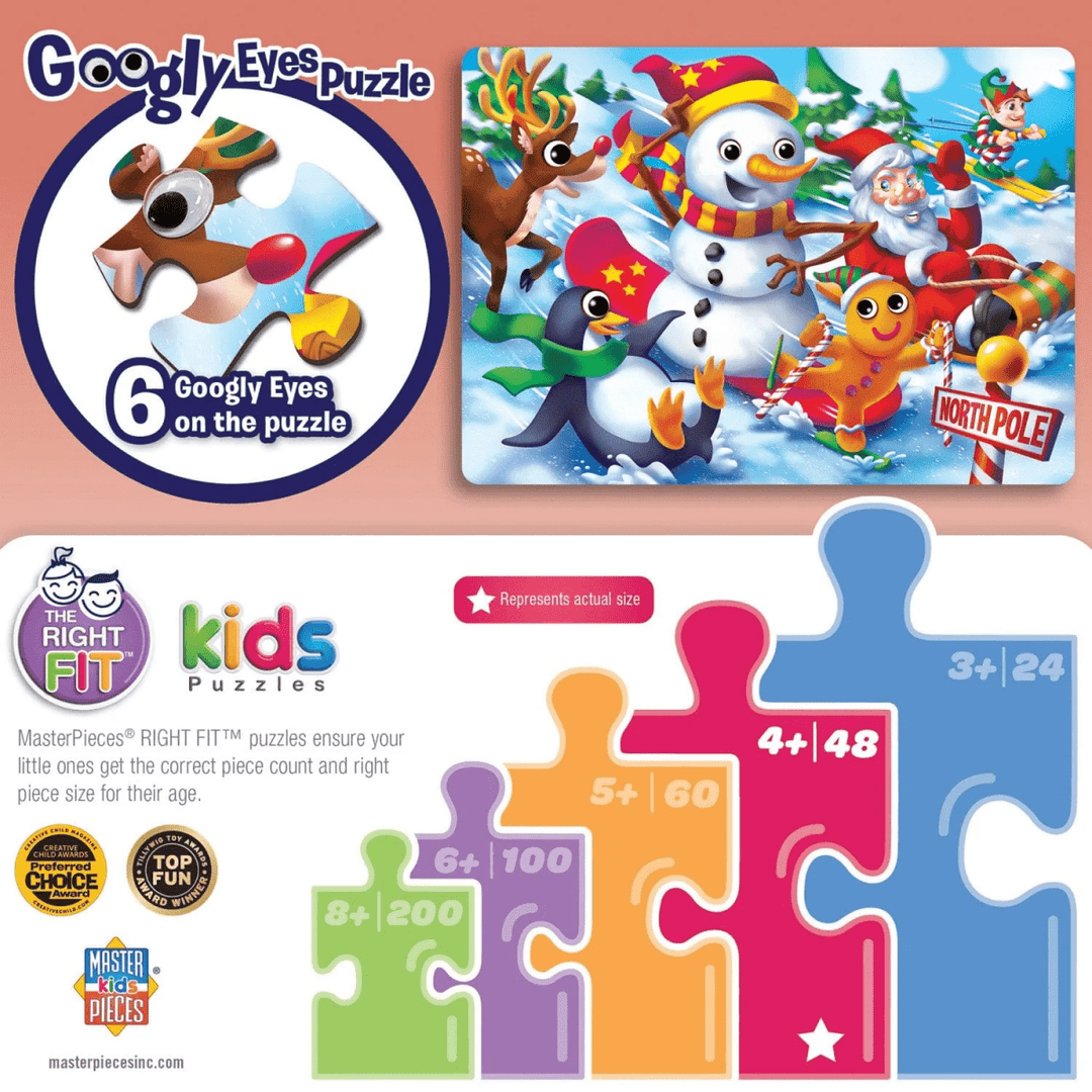 Googly Eyes Christmas 48 Piece Jigsaw Puzzle-Tools 4 Teaching-Classroom Decor and More