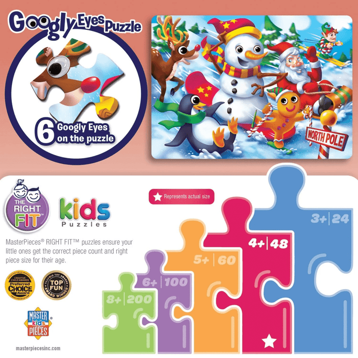 Googly Eyes Christmas 48 Piece Jigsaw Puzzle-Tools 4 Teaching-Classroom Decor and More