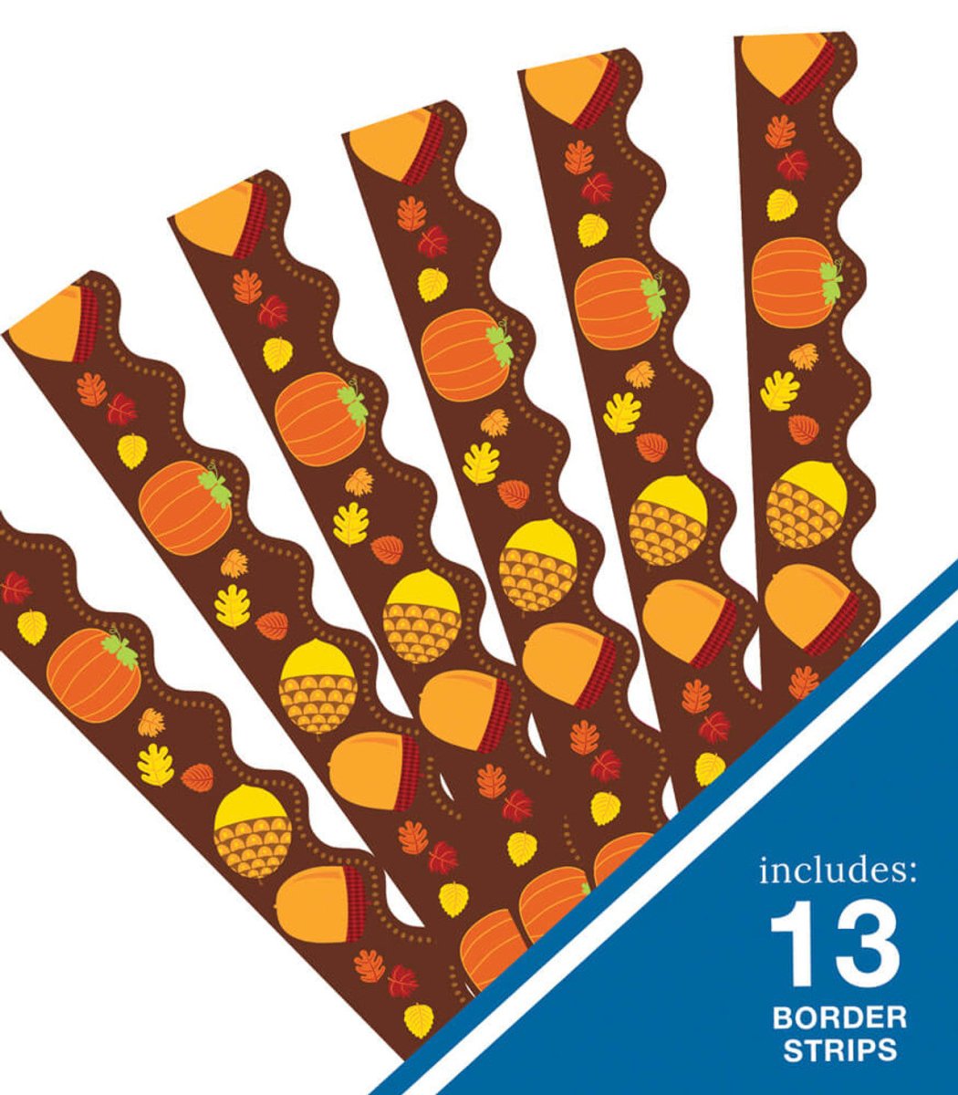 *Acorns & Pumpkins Scalloped Bulletin Board Borders-Tools 4 Teaching-Classroom Decor and More