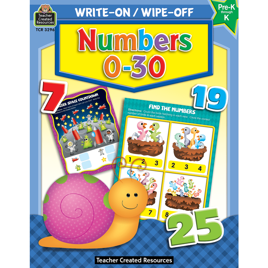 Numbers 0-30 Write-On Wipe-Off Book-Math Books-Tools 4 Teaching-Classroom Decor and More