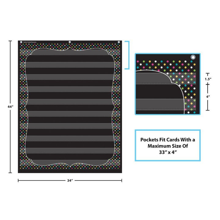 Chalkboard Brights 10 Pocket Chart-Pocket Charts-Tools 4 Teaching-Classroom Decor and More