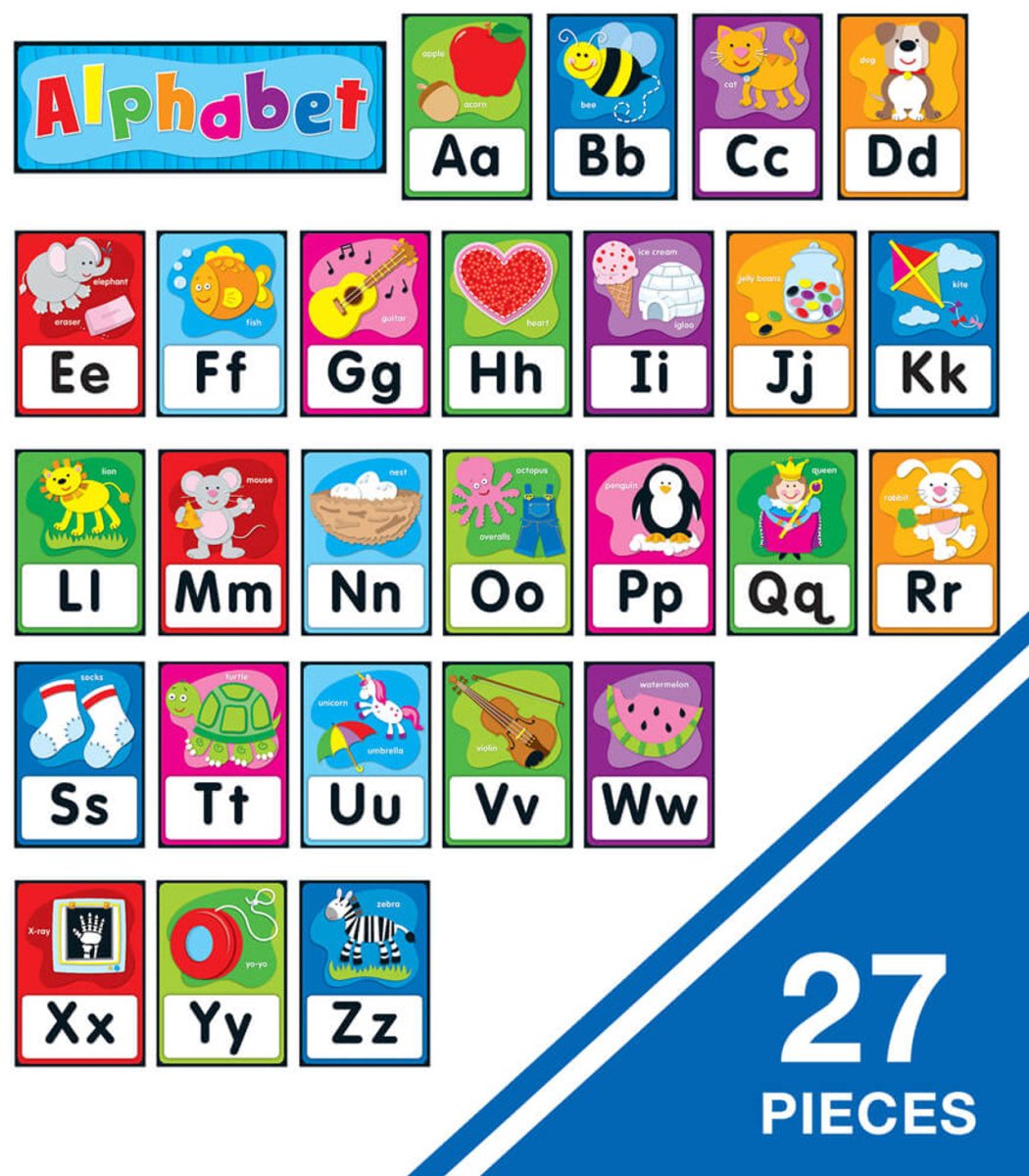 Alphabet Quick Stick Bulletin Board Set, Grade PK-2-Bulletin Board Sets-Tools 4 Teaching-Classroom Decor and More