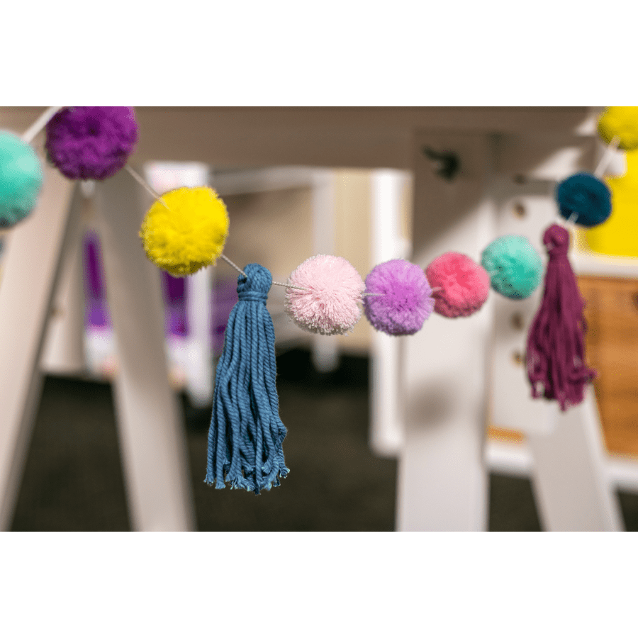 Oh Happy Day Pom-Pom and Tassels Garland-Garland-Tools 4 Teaching-Classroom Decor and More