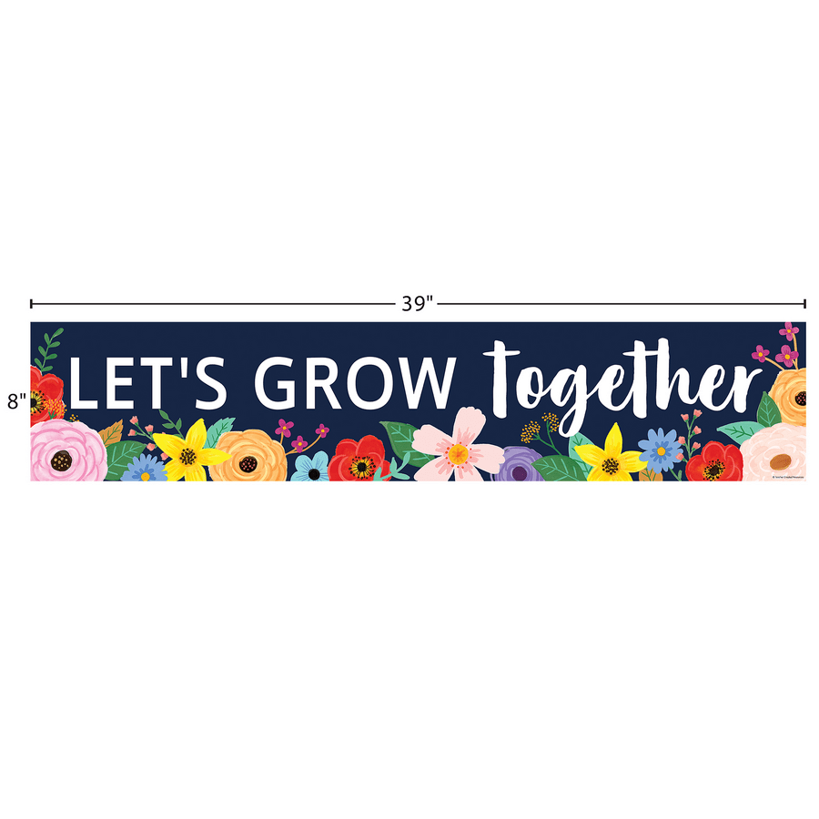 Wildflowers Let's Grow Together Banner-Banner-Tools 4 Teaching-Classroom Decor and More