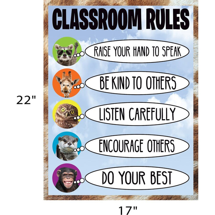 Go Wild Animals Classroom Rules Chart-Charts-Tools 4 Teaching-Classroom Decor and More