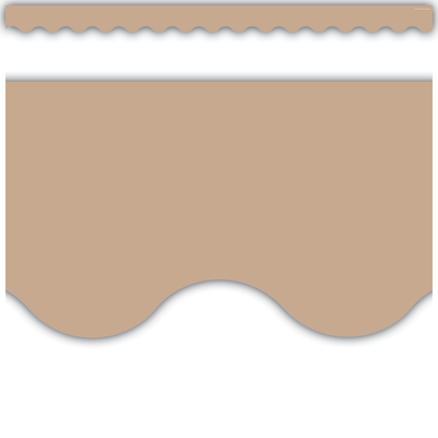 Scalloped Border Trim: Light Brown-Borders-Tools 4 Teaching-Classroom Decor and More