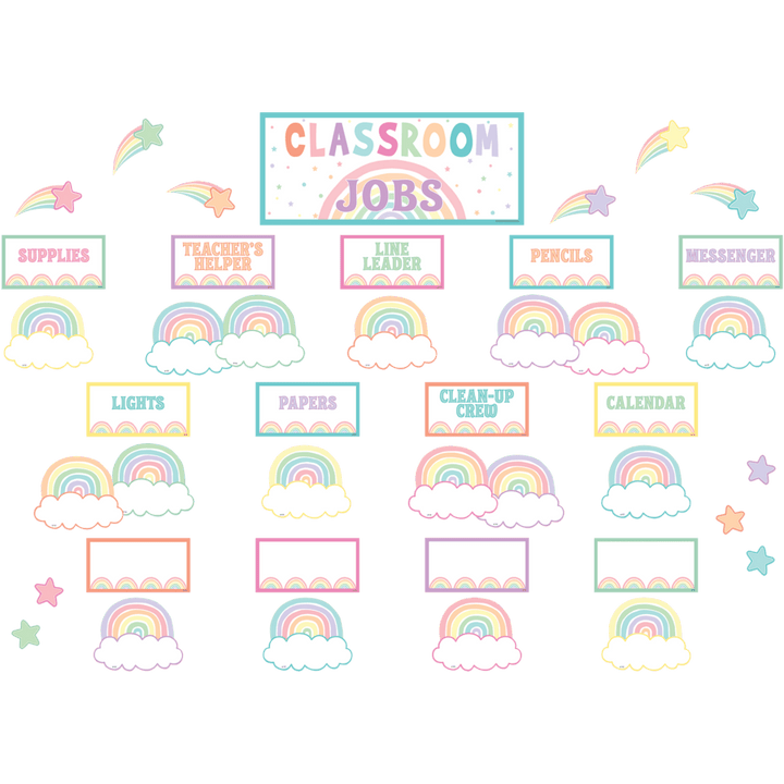 Pastel Pop Classroom Jobs Mini Bulletin Board-Mini Bulletin Boards-Tools 4 Teaching-Classroom Decor and More