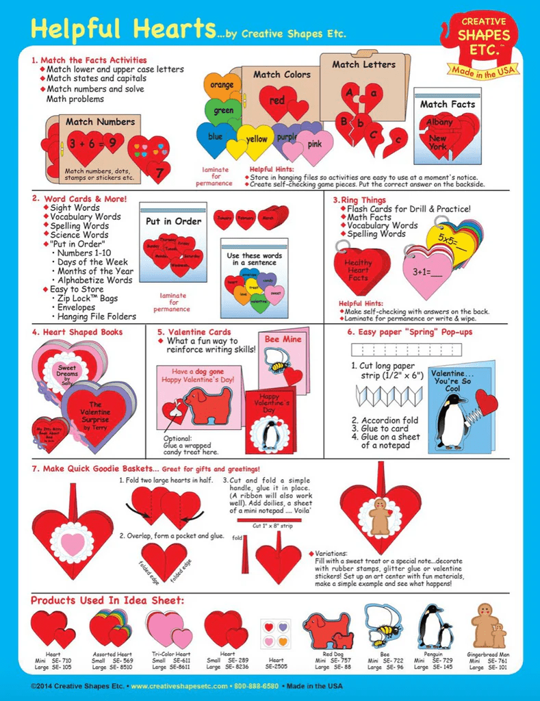 Heart Large Tri-Color Creative Cut-Outs- 5.5”-Accents-Tools 4 Teaching-Classroom Decor and More