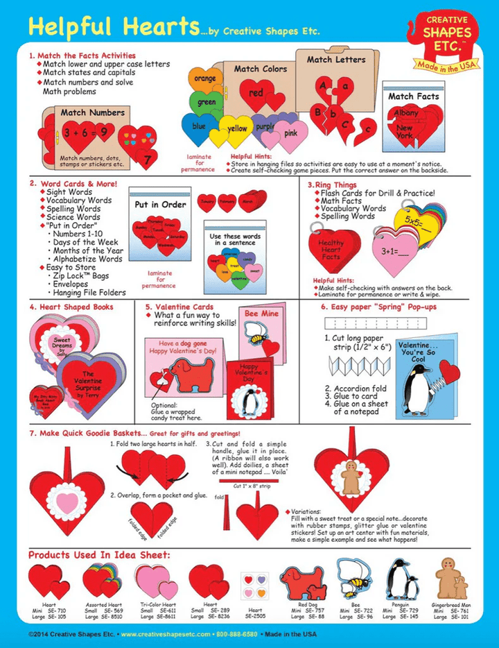 Heart Large Tri-Color Creative Cut-Outs- 5.5”-Accents-Tools 4 Teaching-Classroom Decor and More