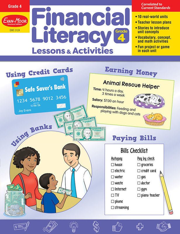 Financial Literacy Lessons and Activities, Grade 4 — Teacher’s Resource, Print-Subjects - Reading - Reading Books-Tools 4 Teaching-Classroom Decor and More