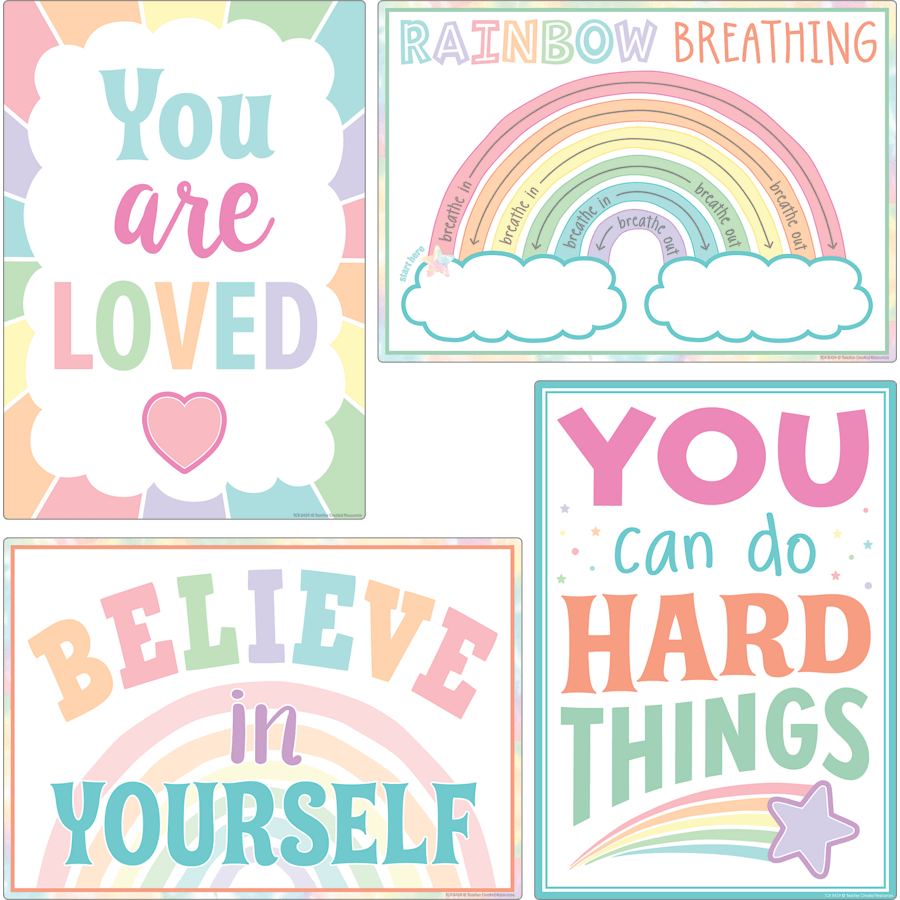 Pastel Pop Calming Strategies Small Poster Pack-Bulletin Board Sets-Tools 4 Teaching-Classroom Decor and More