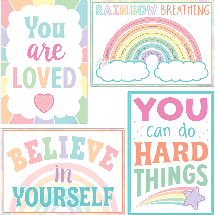 Pastel Pop Calming Strategies Small Poster Pack-Bulletin Board Sets-Tools 4 Teaching-Classroom Decor and More