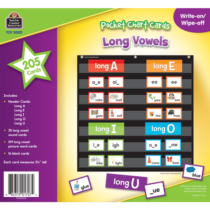 Long Vowel Pocket Chart Cards-Pocket Charts-Tools 4 Teaching-Classroom Decor and More