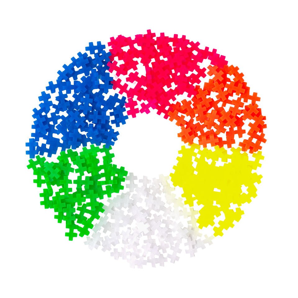 PLUS PLUS® Tube - 240 PC - Open Play Mix - Neon-Plus Plus-Tools 4 Teaching-Classroom Decor and More