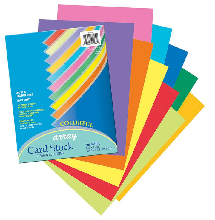 Pacon® Colorful Card Stock 8-1/2" X 11" 10 Colors 100 Sheets-Card Stock-Tools 4 Teaching-Classroom Decor and More