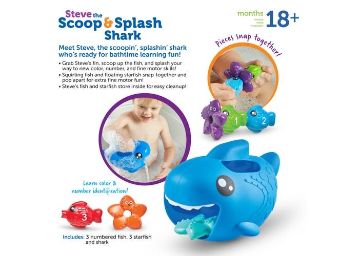 Steve the Scoop & Splash Shark™-Sensory-Tools 4 Teaching-Classroom Decor and More