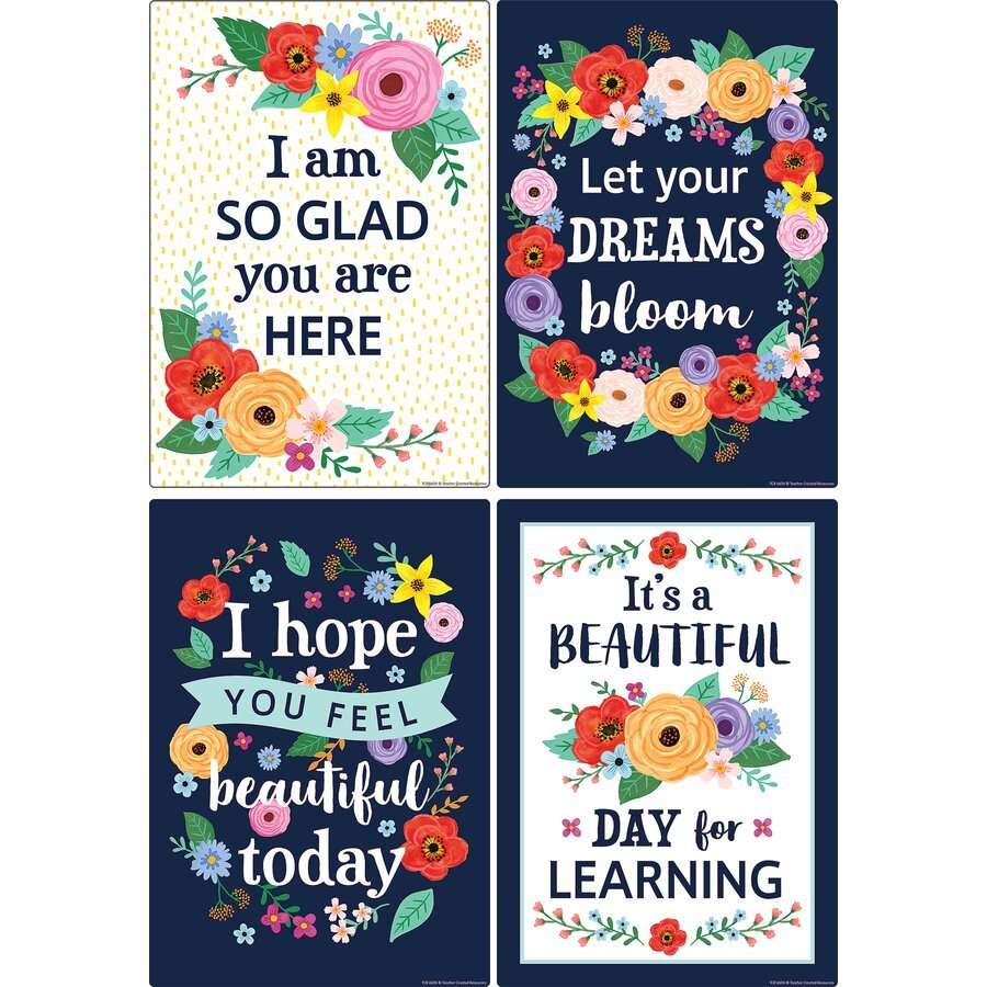Wildflowers Positive Sayings Small Poster Pack-Posters-Tools 4 Teaching-Classroom Decor and More