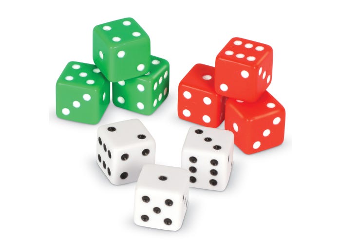 Dot Dice, Set of 36-Numbers, Counting & Sorting-Tools 4 Teaching-Classroom Decor and More