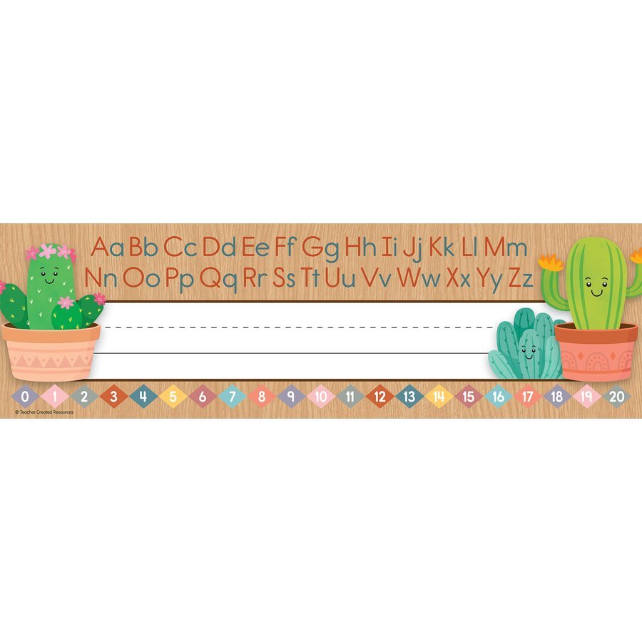 Happy Cactus Crew Flat Name Plates-Nameplates & Name Tags-Tools 4 Teaching-Classroom Decor and More