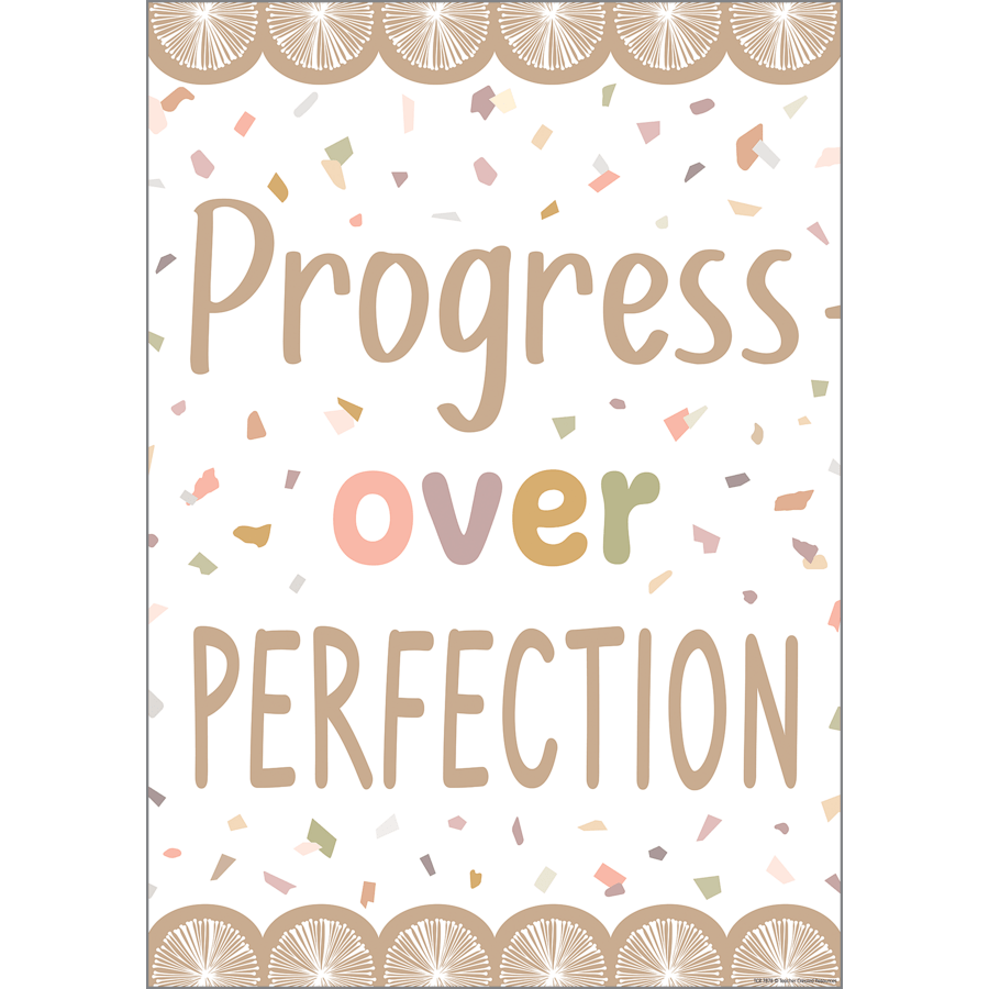 Terrazzo Tones Progress over Perfection Positive Poster-Posters-Tools 4 Teaching-Classroom Decor and More