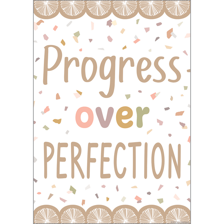 Terrazzo Tones Progress over Perfection Positive Poster-Posters-Tools 4 Teaching-Classroom Decor and More