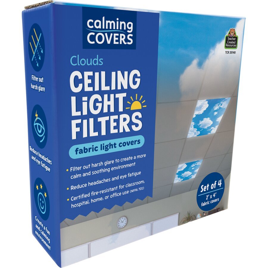Clouds Calming Covers Ceiling Light Filters-Sensory-Tools 4 Teaching-Classroom Decor and More