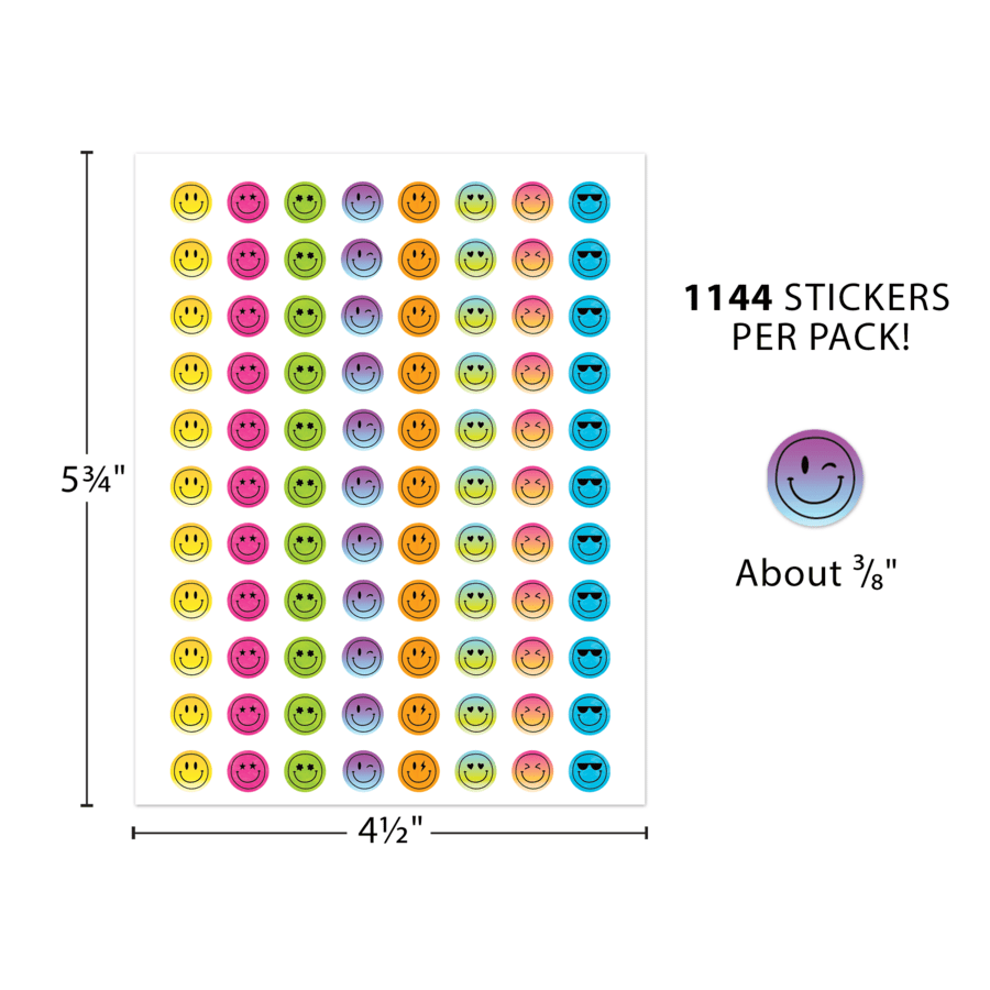 Brights 4Ever Smiley Faces Mini Stickers Valu-Pak-Stickers-Tools 4 Teaching-Classroom Decor and More