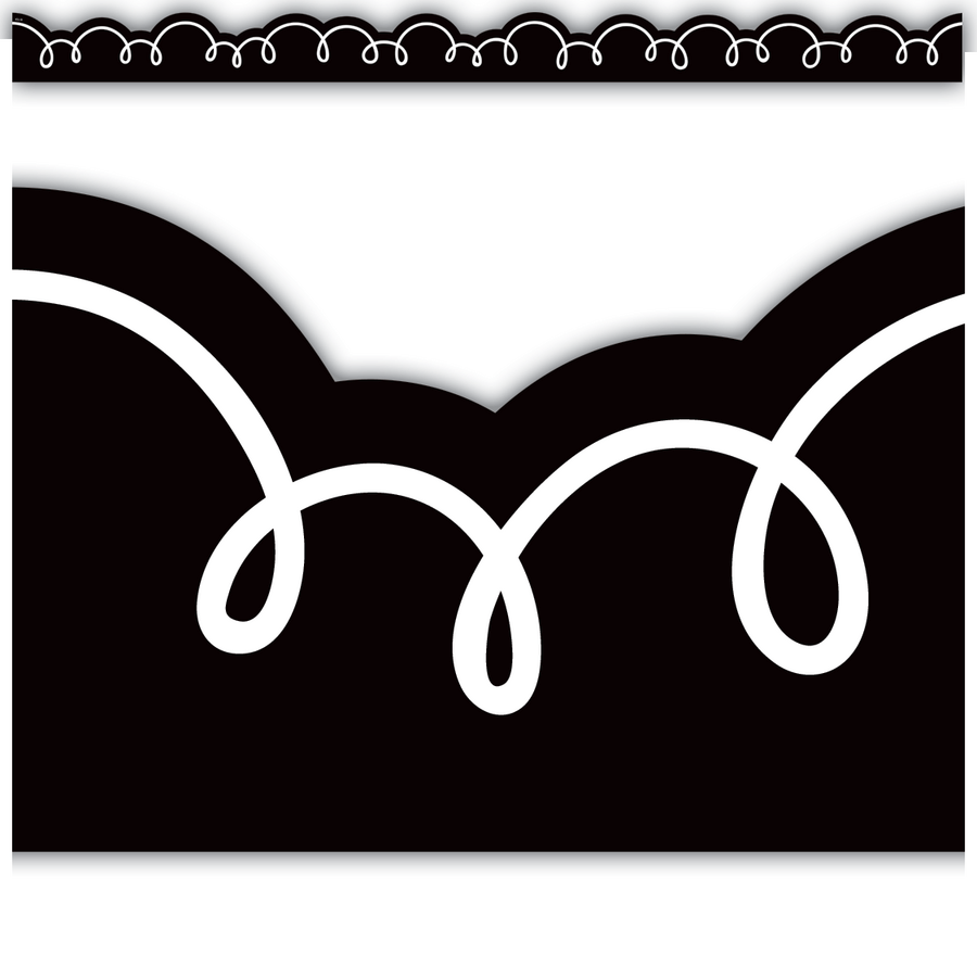 Black with White Squiggles Die-Cut Border Trim-Borders-Tools 4 Teaching-Classroom Decor and More