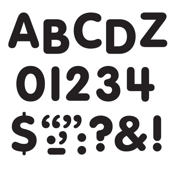 Black 1-Inch Letters, Numbers, & Marks STICK-EZE® Stick-On Letters-Letters-Tools 4 Teaching-Classroom Decor and More
