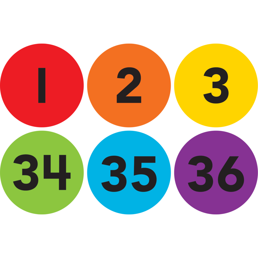 Spot On Carpet Markers Numbers 1-36 - 4"-Classroom Essentials-Tools 4 Teaching-Classroom Decor and More