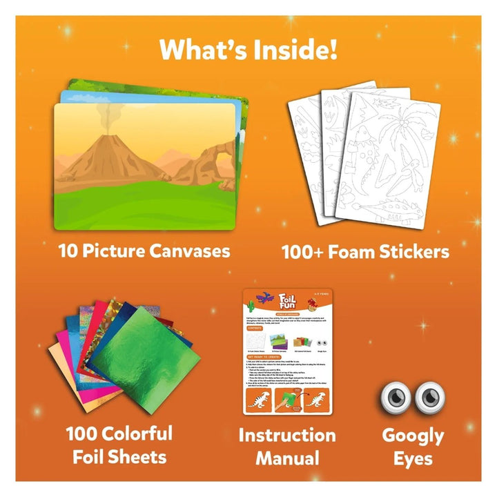 Foil Fun: World Of Dinosaurs | No Mess Art Kit (ages 4-9)-Craft Activity-Tools 4 Teaching-Classroom Decor and More