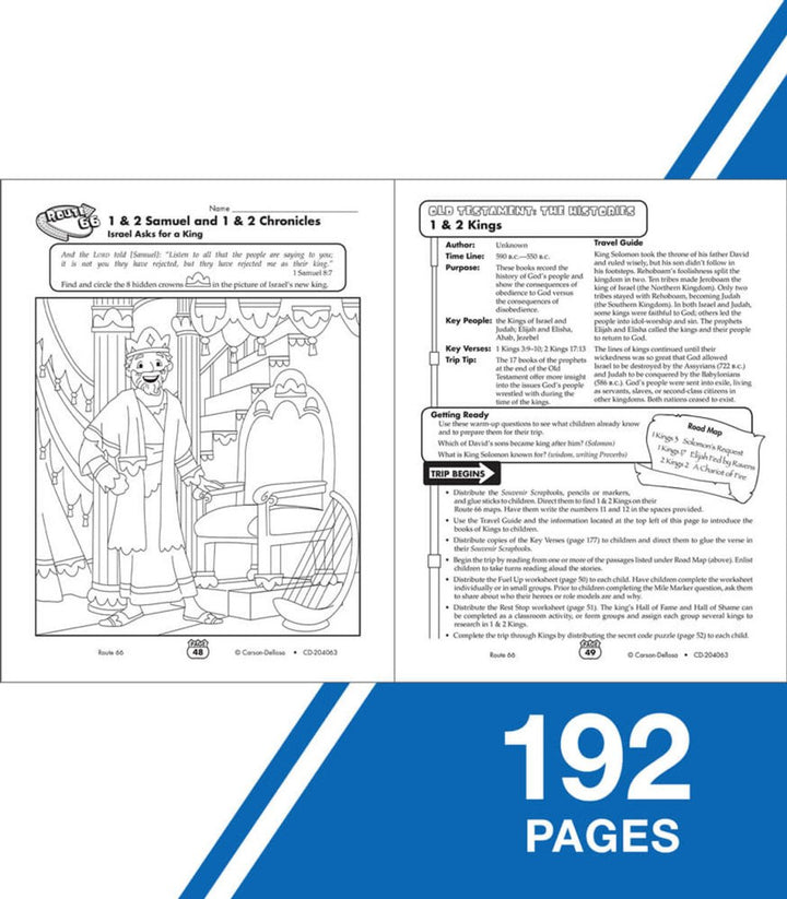 Route 66: A Trip through the 66 Books of the Bible Resource Book Grade 2-5 Paperback-Religious-Tools 4 Teaching-Classroom Decor and More