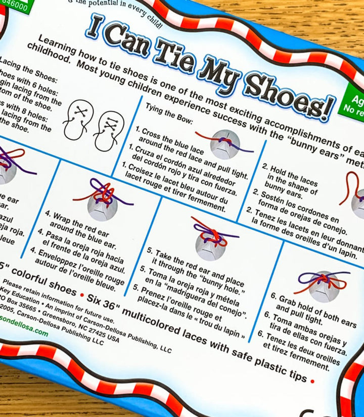I Can Tie My Shoes Lacing Cards Grade PK-1-Classroom Essentials-Tools 4 Teaching-Classroom Decor and More