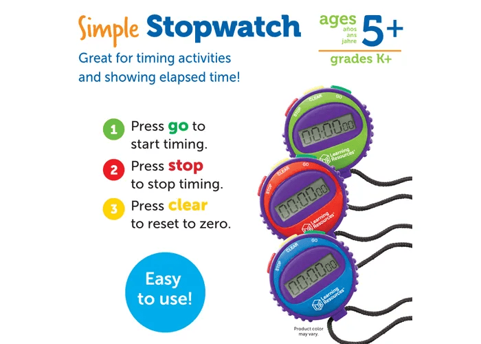 Simple Stopwatch (Assorted)-Classroom Essentials-Tools 4 Teaching-Classroom Decor and More