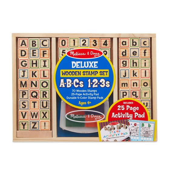 Deluxe Wooden Stamp Set ABCs - 123s-Stamps & Stamp Pads-Tools 4 Teaching-Classroom Decor and More