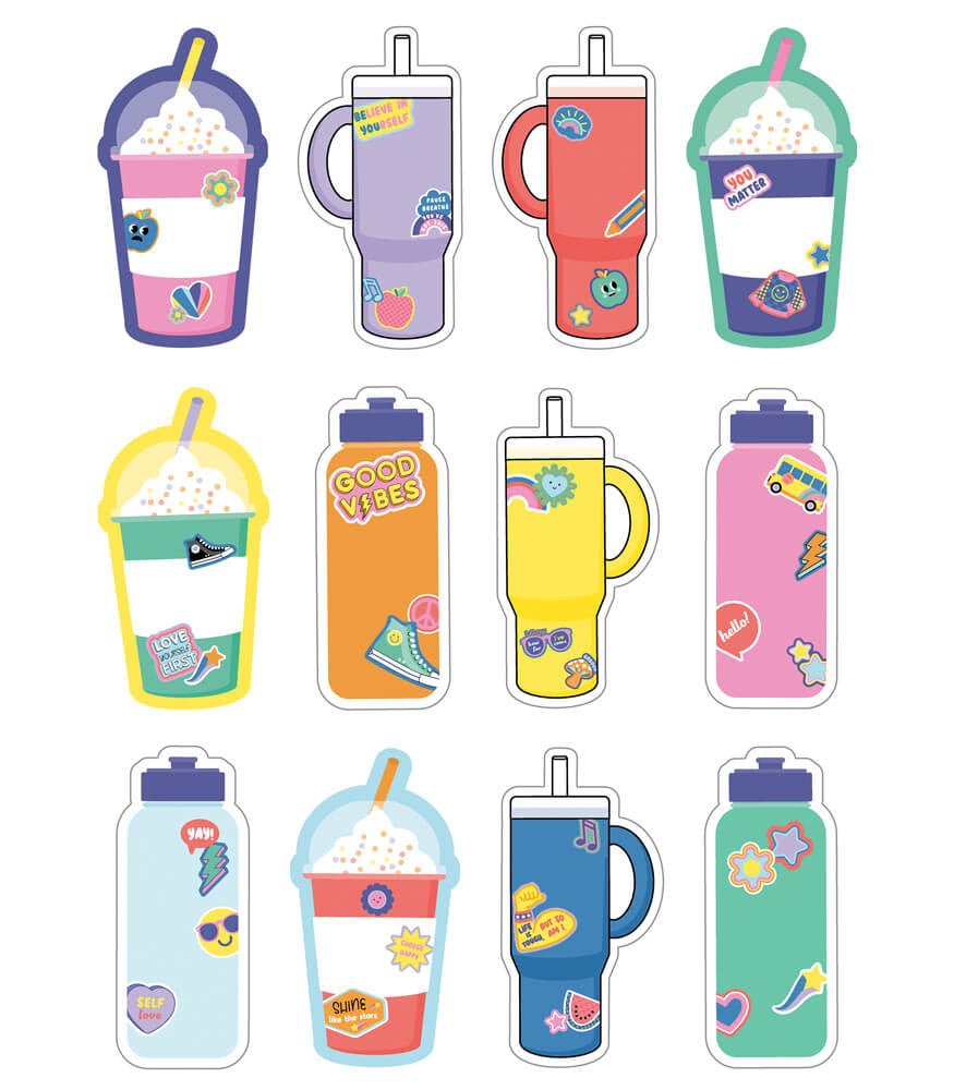 We Stick Together Cups & Water Bottles Cutouts-Accents-Tools 4 Teaching-Classroom Decor and More