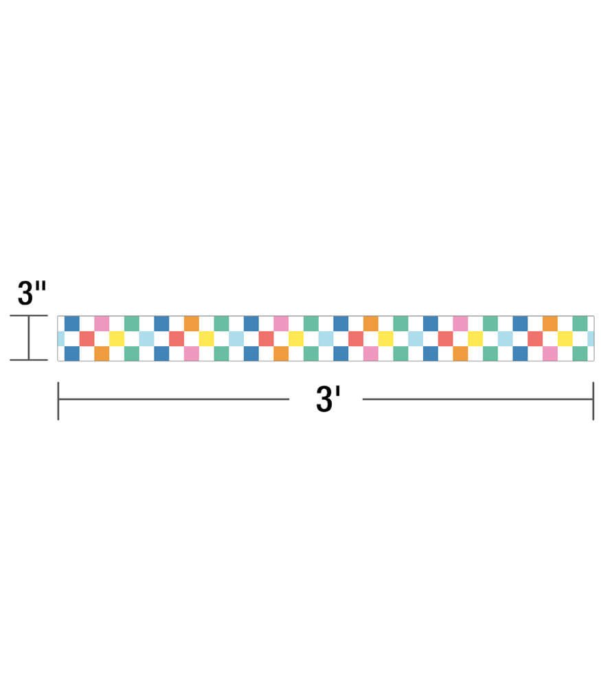 We Stick Together Checkered Rainbow Straight Bulletin Board Borders-Borders-Tools 4 Teaching-Classroom Decor and More