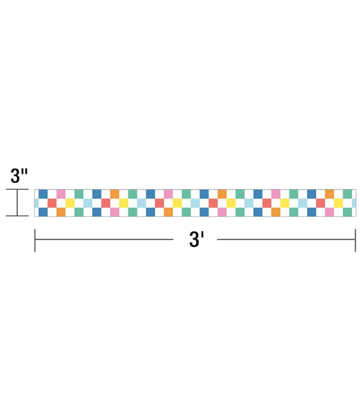 We Stick Together Checkered Rainbow Straight Bulletin Board Borders-Borders-Tools 4 Teaching-Classroom Decor and More