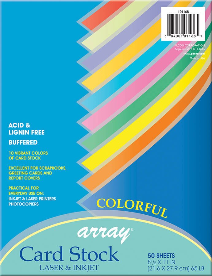 Pacon® Colorful Card Stock 8-1/2" X 11" 10 Colors 50 Sheets-Card Stock-Tools 4 Teaching-Classroom Decor and More