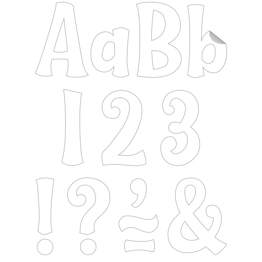 White 4" Wild Whimsy Self Adhesive Letters Combo Pack-Letters-Tools 4 Teaching-Classroom Decor and More