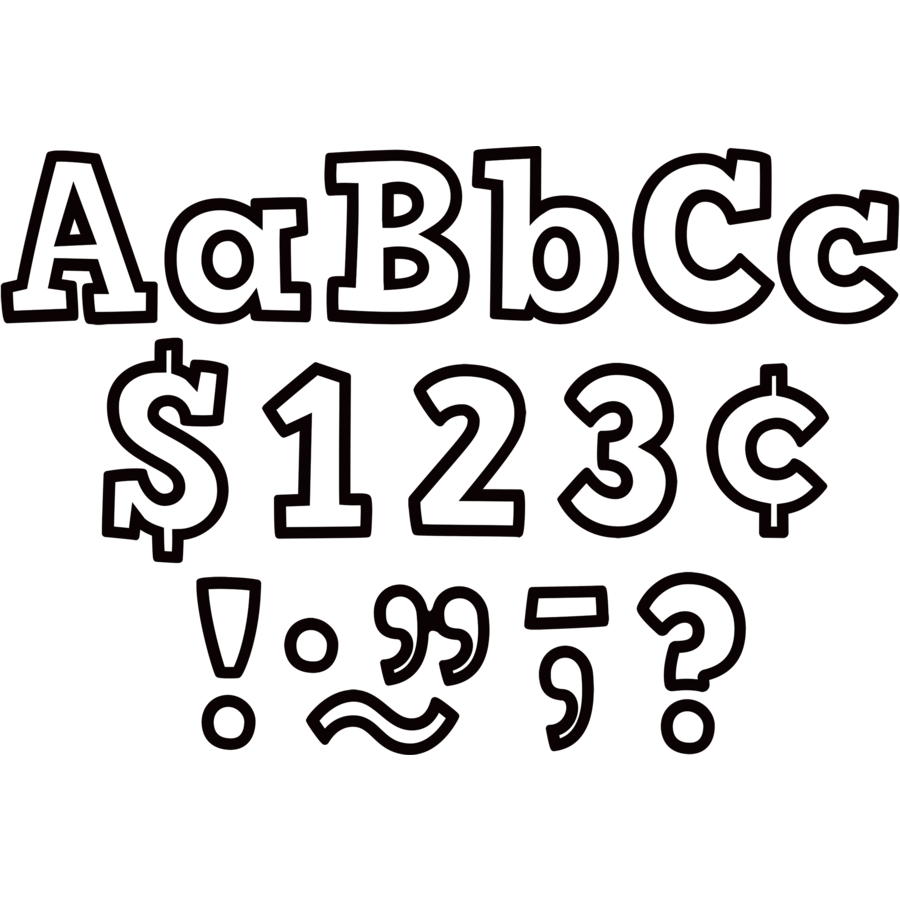 Black & White Bold Block 4" Letters Combo Pack-Letters-Tools 4 Teaching-Classroom Decor and More