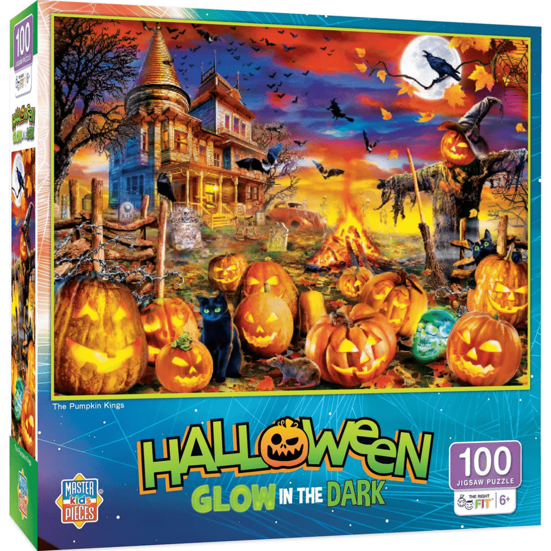 Halloween Glow in the Dark - The Pumpkin King 100 Piece Jigsaw Puzzle-Tools 4 Teaching-Classroom Decor and More