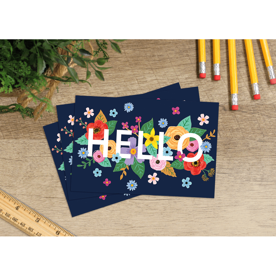 Wildflowers Hello Postcards-Postcards-Tools 4 Teaching-Classroom Decor and More