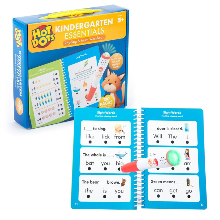 Hot Dots® Kindergarten Essentials Reading & Math Workbook-Hot Dots-Tools 4 Teaching-Classroom Decor and More