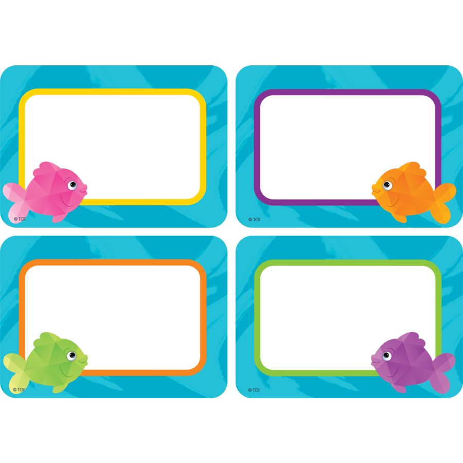 *Colorful Fish Name Tags/Labels - Multi-Pack-Nameplates & Name Tags-Tools 4 Teaching-Classroom Decor and More