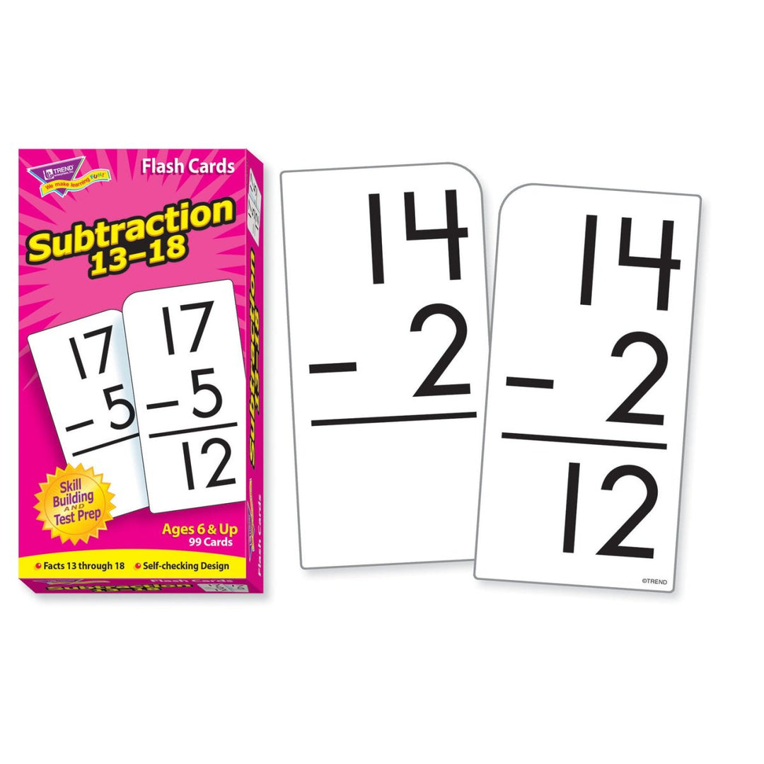 Subtraction 13-18 Skill Drill Flash Cards-Flashcards-Tools 4 Teaching-Classroom Decor and More
