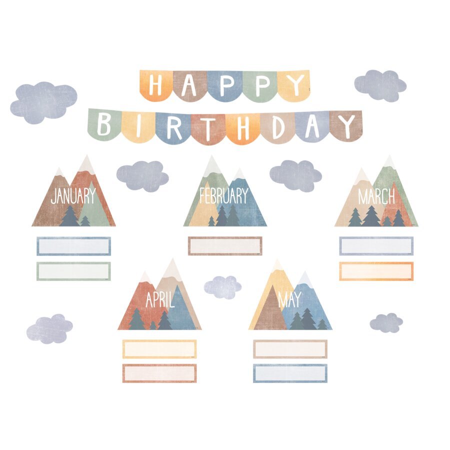 Moving Mountains Happy Birthday Mini Bulletin Board-Mini Bulletin Boards-Tools 4 Teaching-Classroom Decor and More