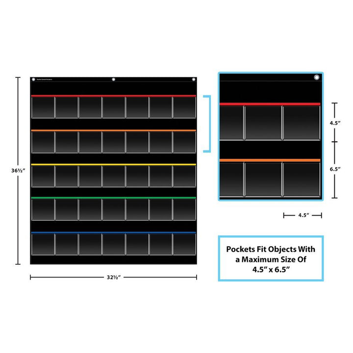 Black Storage Pocket Chart-Pocket Charts-Tools 4 Teaching-Classroom Decor and More