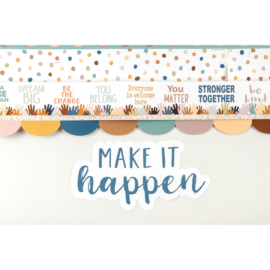 Everyone is Welcome Painted Dots Straight Border Trim-Borders-Tools 4 Teaching-Classroom Decor and More
