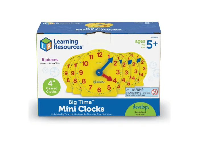 Big Time™ Geared Mini-Clocks, Set of 6-Time & Money-Tools 4 Teaching-Classroom Decor and More